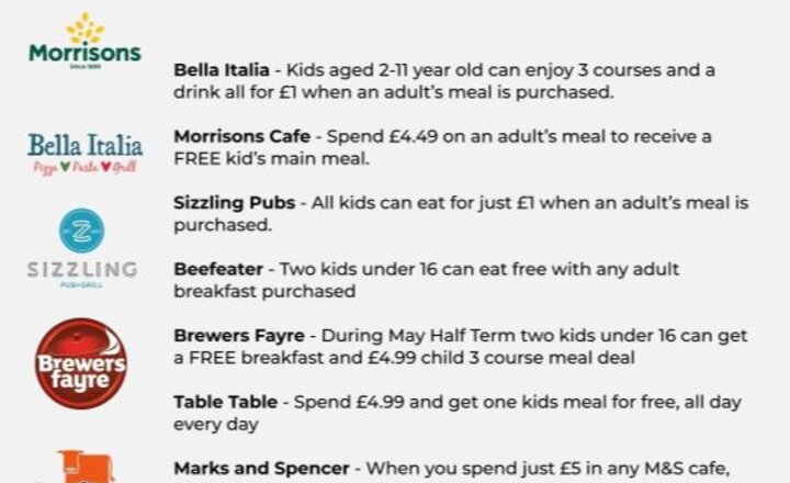 Image of Kids Eat Out For Less May 2023